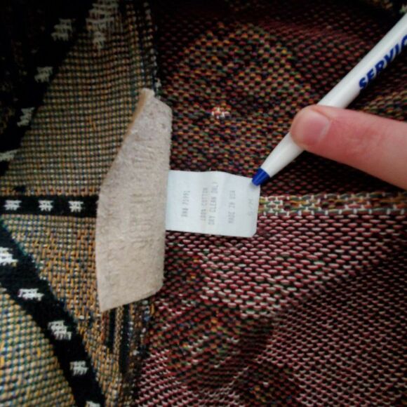 Vtg Painted Pony Women Tapestry Jacket Small Medium Black Tan White Flower Coat - Picture 9 of 11